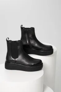 Kožené kotníkové boty Answear Lab dámské, černá barva, na platformě #3892229