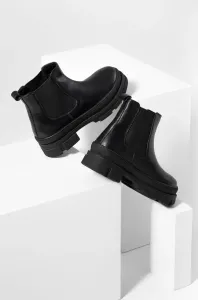 Kožené kotníkové boty Answear Lab dámské, černá barva, na platformě #5922687