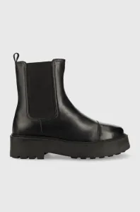 Kožené kotníkové boty Answear Lab dámské, černá barva, na plochém podpatku #3430923
