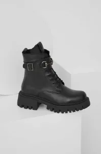 Kožené kotníkové boty Answear Lab X limited collection NO SHAME dámské, černá barva, na platformě #5968060