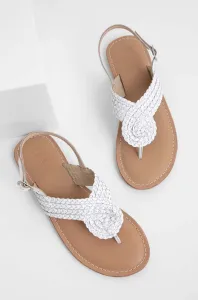 Kožené sandály Answear Lab dámské, bílá barva #5821073
