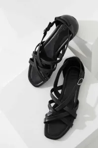 Kožené sandály Answear Lab dámské, černá barva #4987236