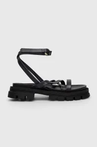 Kožené sandály Answear Lab dámské, černá barva, na platformě #5055522