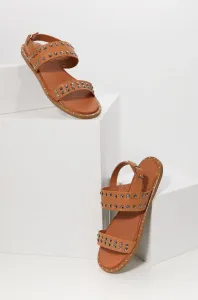 Kožené sandály Answear Lab dámské, hnědá barva #1990066