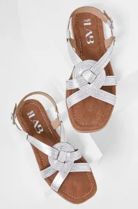 Kožené sandály Answear Lab dámské, stříbrná barva #4825503