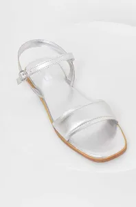 Kožené sandály Answear Lab Dámské, stříbrná barva
