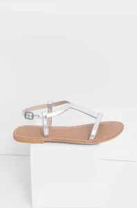 Kožené sandály Answear Lab dámské, stříbrná barva #4947757