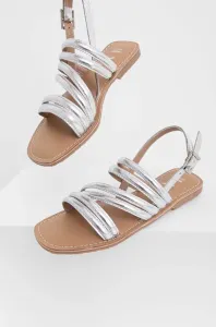 Kožené sandály Answear Lab dámské, stříbrná barva #4947776