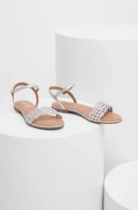 Kožené sandály Answear Lab dámské, stříbrná barva #5161548