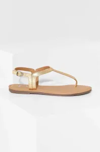 Kožené sandály Answear Lab dámské, zlatá barva #5251196