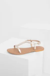 Kožené sandály Answear Lab dámské, zlatá barva #5798150