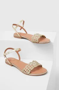 Kožené sandály Answear Lab dámské, zlatá barva #5161549
