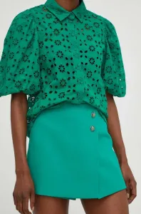 Kraťasy Answear Lab dámské, zelená barva, hladké, high waist #5167023