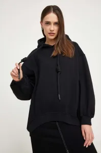 Mikina Answear Lab dámská, černá barva, s kapucí, hladká #6117314