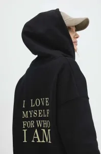 Mikina Answear Lab dámská, černá barva, s kapucí, hladká #6121261