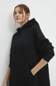 Mikina Answear Lab dámská, černá barva, s kapucí, hladká #6121270