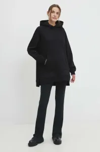 Mikina Answear Lab dámská, černá barva, s kapucí, hladká #6121263