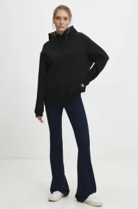 Mikina Answear Lab dámská, černá barva, s kapucí, hladká #6122000
