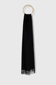 Šátek z vlněné směsi Answear Lab černá barva, hladký