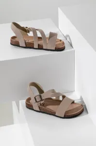 Semišové sandály Answear Lab dámské, béžová barva #4977010