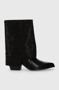 Westernové boty Answear Lab dámské, černá barva, na podpatku, lehce zateplené #6114817