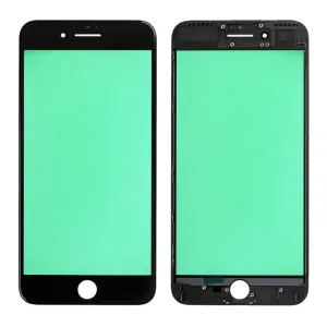 Oleofobní náhradní černé přední sklo s rámem na iPhone 7 Plus