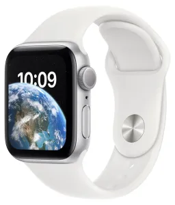 Apple Watch SE GPS 44mm Silver Aluminium Case with White Sport Band