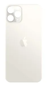 iPhone 11 Pro Max - Sklo zadního housingu se zvětšeným otvorem na kameru BIG HOLE - Silver