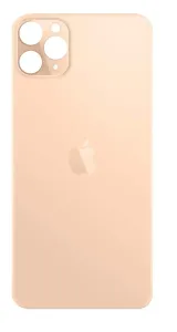 iPhone 11 Pro Max - Sklo zadního housingu se zvětšeným otvorem na kameru BIG HOLE - zlaté