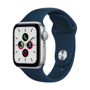 Apple Watch SE 40mm Stříbrný hliník s hlubokomořsky modrým sportovním řemínkem #3934554