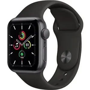 Apple Watch SE 44mm Vesmírně šedý hliník s černým sportovním řemínkem