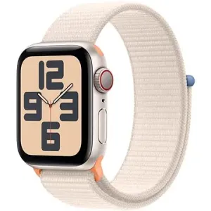Apple Watch SE Cellular 40mm Hvězdně bílý hliník s hvězdně bílým provlékacím sportovním řemínkem