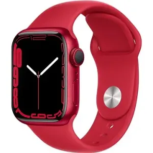 Apple Watch Series 7 41mm Červený hliník s červeným sportovním řemínkem