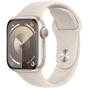 Apple Watch Series 9 41mm Hvězdně bílý hliník s hvězdně bílým sportovním řemínkem - S/M