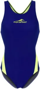 Dámské závodní plavky aquafeel racerback blue/fluo yellow 3xl -