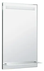 AQUALINE Zrcadlo s LED osvětlením a policí 50x80cm, kolébkový vypínač ATH52