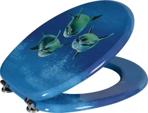 AQUALINE Záchodové prkénko s potiskem delfíni FUNNY MDF HY-S115