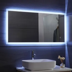 Aquamarin Koupelnové zrcadlo s LED osvětlením, 120 x 60 cm #4044196
