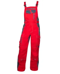 Ardon VISION 03 Kalhoty pracovní s laclem červená/šedá 182 52