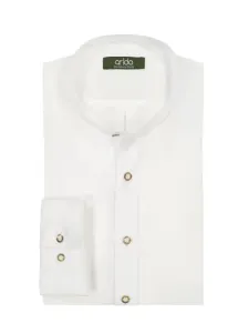 Nadměrná velikost: Arido, Krojová košile ze lnu a se stojáčkem, extra dlouhá Bílá #5267527