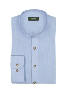 Nadměrná velikost: Arido, Krojová košile ze lnu a se stojáčkem, extra dlouhá Světle Modrá #5267530