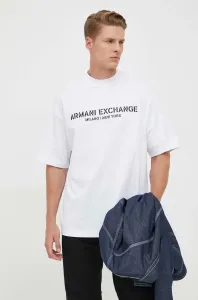 Bavlněné tričko Armani Exchange bílá barva, s potiskem #6179461