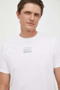 Bavlněné tričko Armani Exchange bílá barva, s potiskem #6179571
