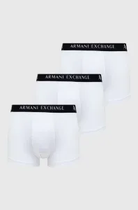 Boxerky Armani Exchange 3-pack pánské, bílá barva #5902033
