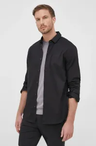 Košile Armani Exchange pánská, černá barva, slim, s klasickým límcem, 8NZC31 ZN28Z NOS