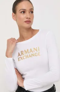 Bavlněné tričko s dlouhým rukávem Armani Exchange bílá barva #6043997