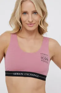 Podprsenka Armani Exchange růžová barva, bavlněná, hladká