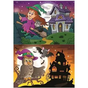 Art puzzle Puzzle Sova a čarodějnice 2x100 dílků