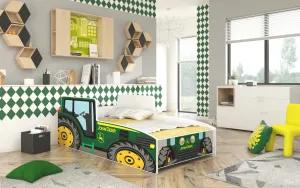 ArtAdrk Dětská auto postel TRACTOR Barva: Zelená, Provedení: 70 x 140 cm