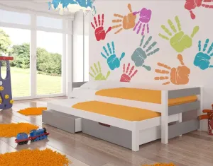 ArtAdrk Dětská postel s přistýlkou FRAGA Barva: bílá / zelená #4625565